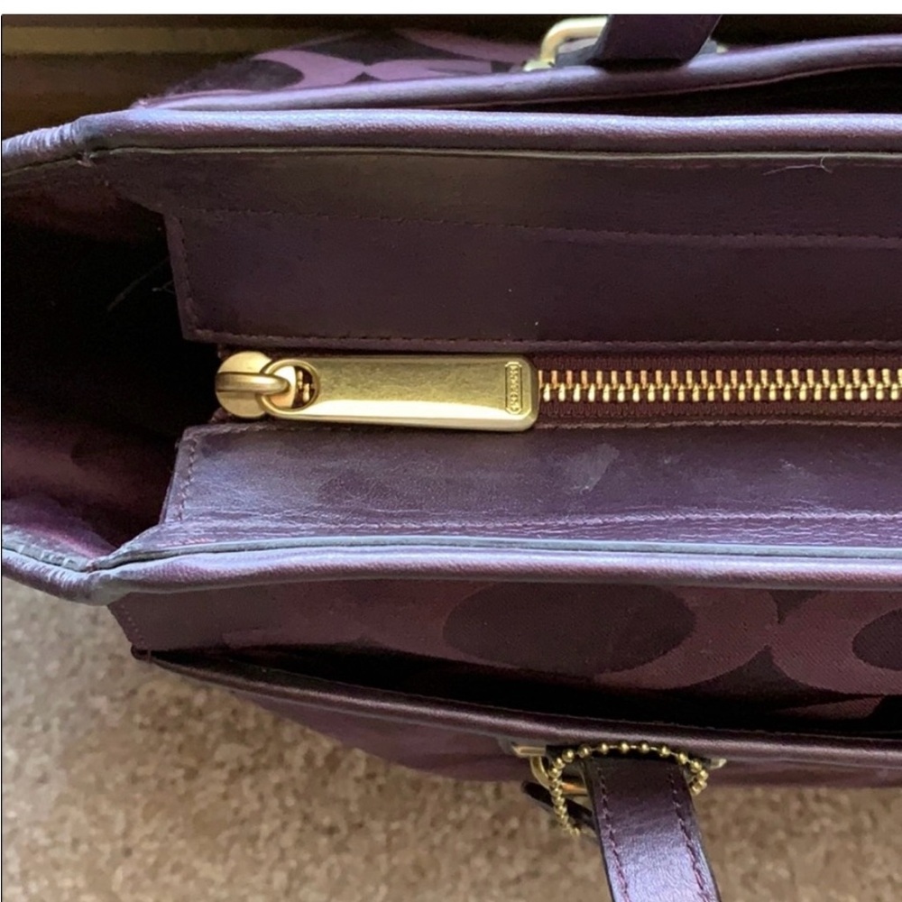 Coach F25501 Carryall plum Shoulder Tote Handbag - Picture 3 of 7